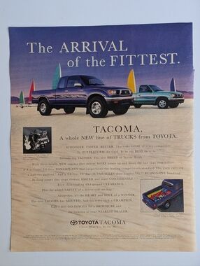 1995 Toyota Tacoma Vintage Truck Ad, Rolling Stone Magazine, Retro 90s Reebok Ad